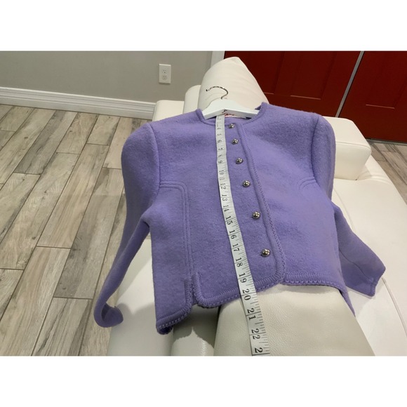 Lanz Of California Lavender Wool Blend Cropped Button Up Jacket Size M - Picture 12 of 17